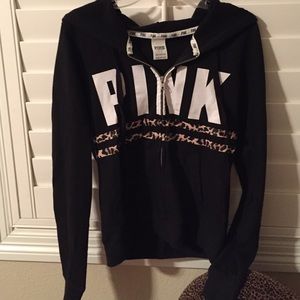 PINK Vs jacket never worn black leopard print