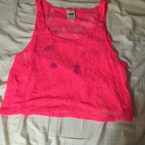 Pink tank top, got purple paint on it though