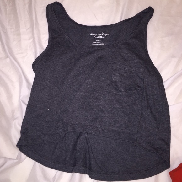 American eagle dark grey tank with pocket
