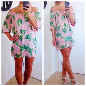 Leaf Print Mini Dress