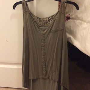 NWOT olive green tank shirt size large!