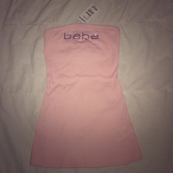 NWT Pink bebe tube top Small