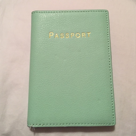 J. Crew Accessories - J. Crew Mint Leather Passport Holder