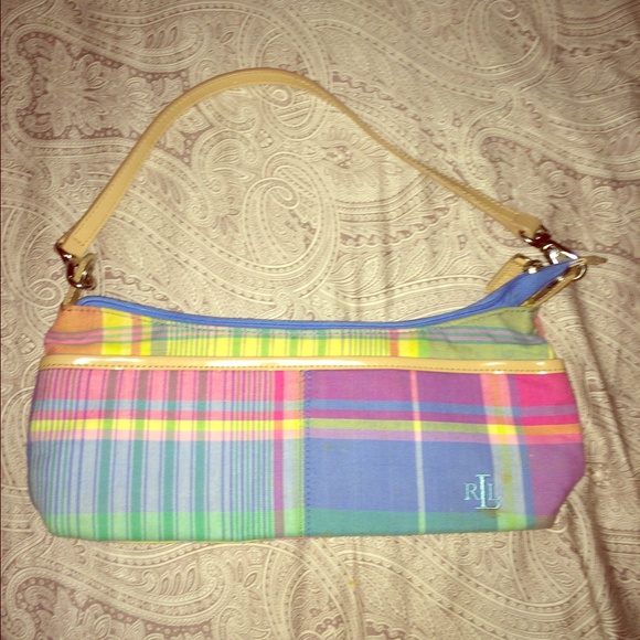 Ralph Lauren colorful small plaid handbag