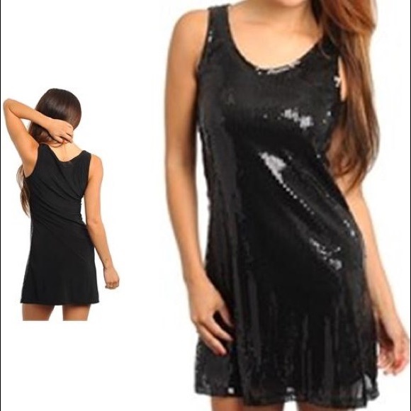 💐🔵Black Sequin Party Dress - MEDIUM (CLEARANCE) - Picture 3 of 4