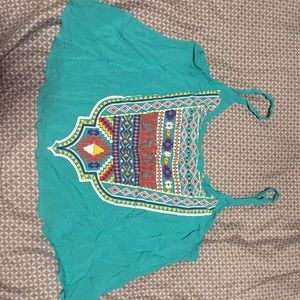Aztec Print Crop Top