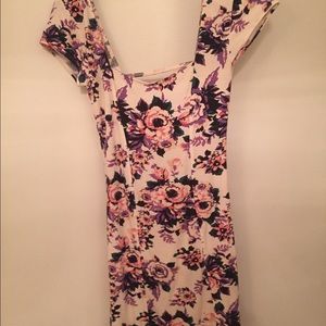 Edgy floral dress & lacy hem shorts