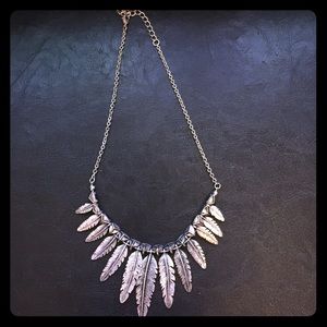 Boho Silver Feather Necklace