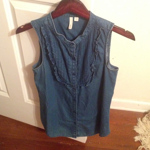 Sleeveless Denim Blouse