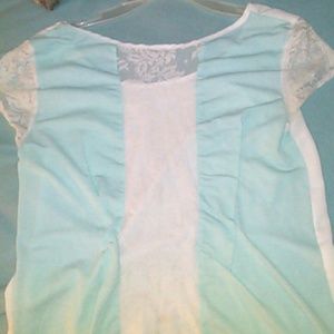 white and blue shirt