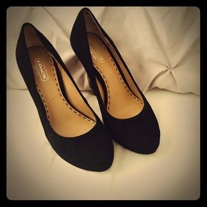 Coach suede black heels