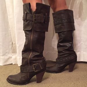 Tall brown boots by Buckle!