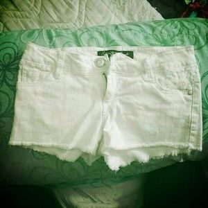 White lace shorts