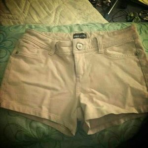 Tan/khaki stretch knit shorts