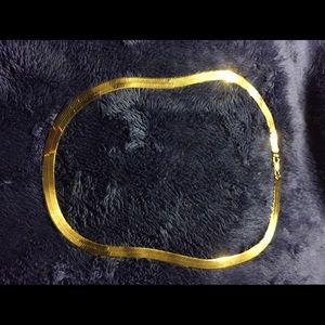 14k Herringbone style chain necklace