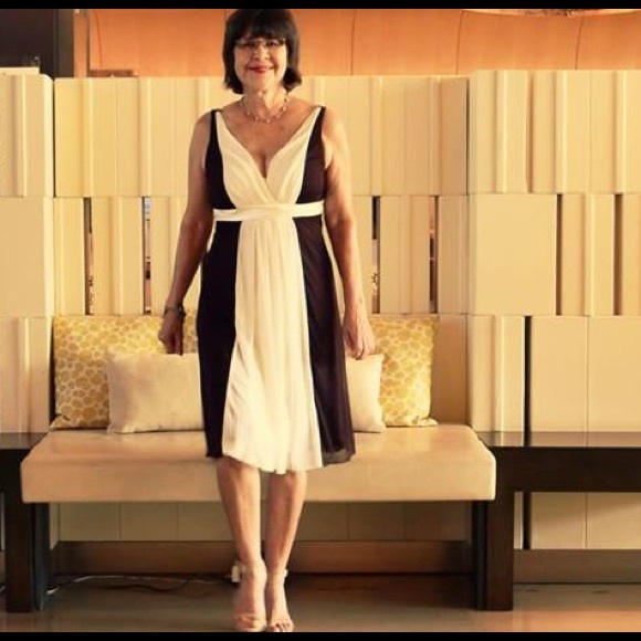 👑Brown and Ivory Chiffon Dress - Medium (Clearance) - Picture 3 of 5