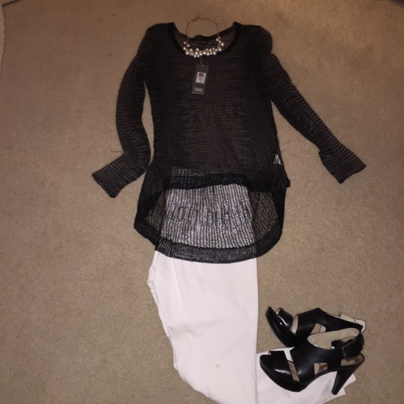 Eileen Fisher lightweight/sheer high/low sweater.
