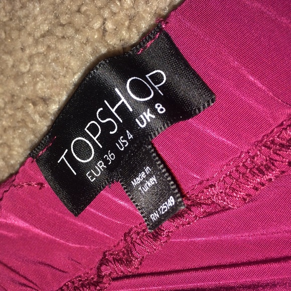 Topshop one shoulder magenta dress