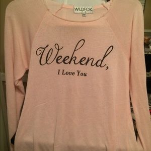 Light pink thin wild fox sweater