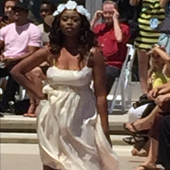 Gold 100% Silk Dress - Large - Picture 3 of 4