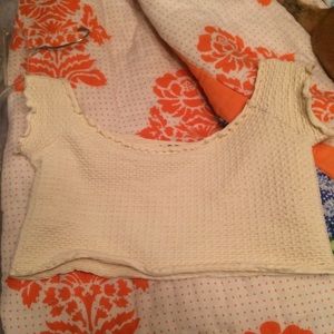 Cream color crop top free people