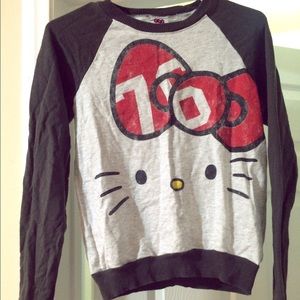 Army green and white crewneck sweater