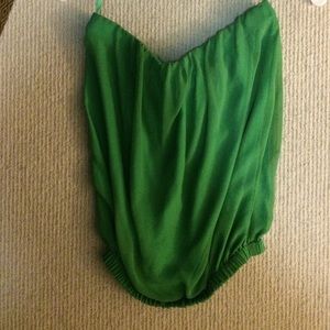 Chiffon green tube top