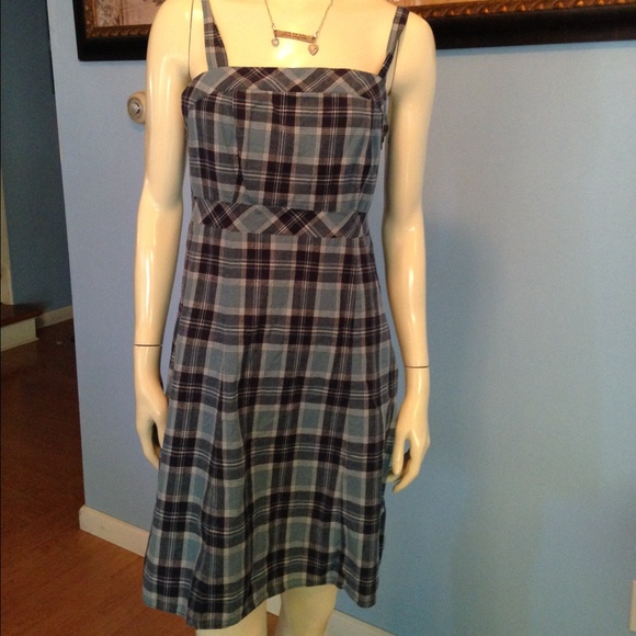 💰⤵️GAP Blue plaid midi sundress