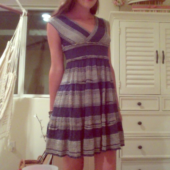 Cute blue and white striped dress!