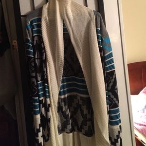 Blue, white and Gray cardigan