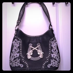 Gun Horse Shoe Bling Purse