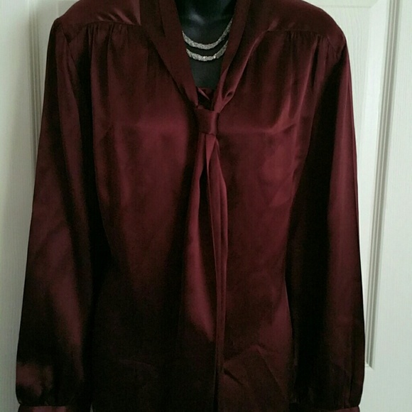 Burgundy long sleeve blouse by Talbots