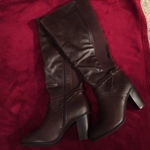 Faux leather boots