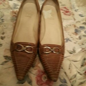 Brown leather shoes by Joan and david