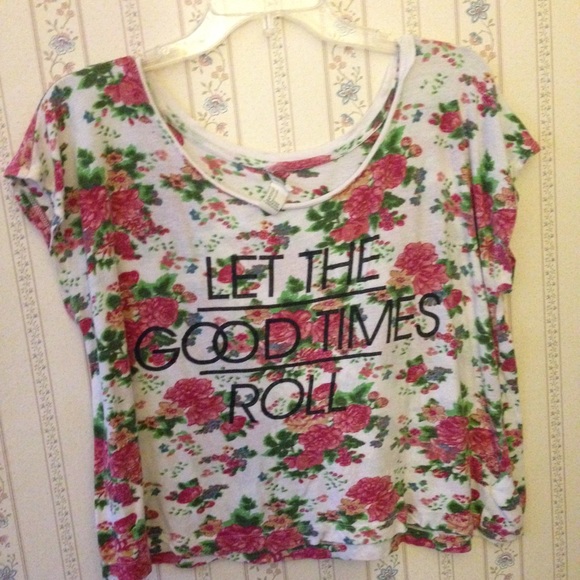 Let the good times roll floral graphic tee