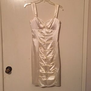 Cream Satin Formal Dress