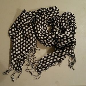 Black and white polka dot scarf