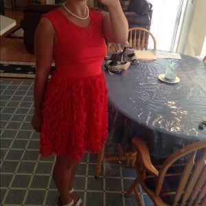 Red lace dress