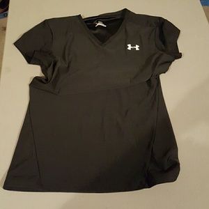 Black v-neck workout shirt