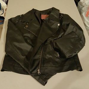 Studded black leather im jacket