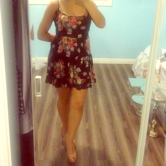 Black floral dress