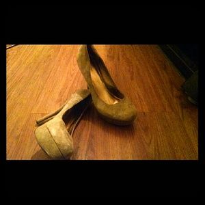 5 inch taupe suede stilettos!