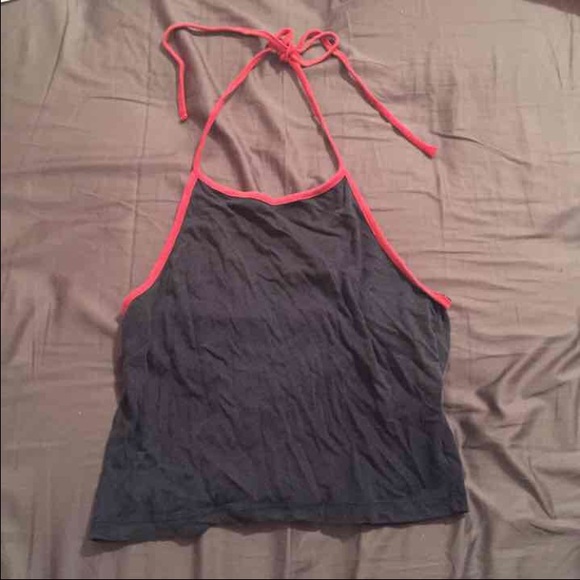Brandy Melville Navy red trimmed Sachi Halter Top