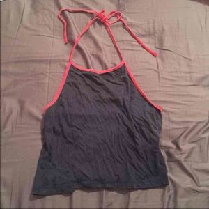Brandy Melville Navy red trimmed Sachi Halter Top