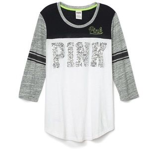 Victoria's Secret PINK New Colorblock football tee