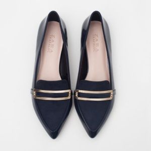 Zara flats with metal detail - NAVY BLUE