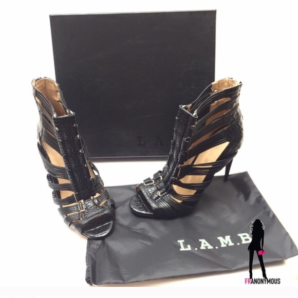 LAMB Strappy Leather Stiletto Sandal 6.5 - Picture 2 of 4