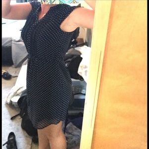 Navy blue dress with white polka dots 👗