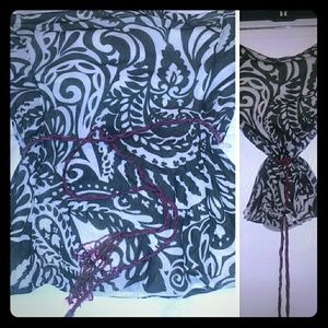 Black and White Paisley Tube Top