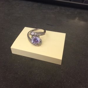 Purple stone fashion diamond candle ring